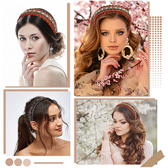 2 diadema floral de 2 colores con adornos para el pelo para mujer.&nbsp;OHAR-CY0001-19A