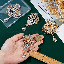 4 pz 2 stili spille in lega con strass&nbsp;JEWB-FH0002-23