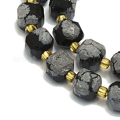 Natürlicher Schneeflockenobsidian-Perlenstrang&nbsp;G-I376-D08-01