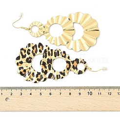 Orecchini pendenti in lega con stampa leopardata a goccia per donna&nbsp;EJEW-K304-02G