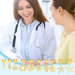 12 pendentif décoratif en forme de stéthoscope en alliage émaillé&nbsp;HJEW-OC00409