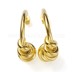 Orecchini a bottone a spirale in acciaio inossidabile 304 placcati ioni (ip) per donna&nbsp;EJEW-K244-16G