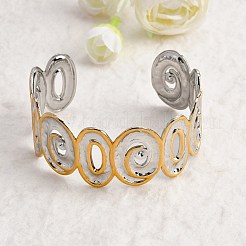 Bracciali rigidi in acciaio inossidabile 304 martellato per donna&nbsp;BJEW-P371-01A