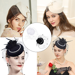 2 Stück 2 Farben Damen Fascinator Hut&nbsp;AJEW-GF0010-07