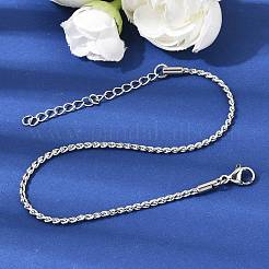 Bracelets à maillons torsadés en acier inoxydable 304 pour femmes&nbsp;BJEW-K240-09P