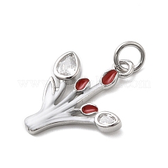 Pendentifs avec zircon cubiques à micro-pavés en laiton&nbsp;KK-A278-01B-01P