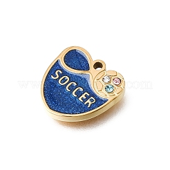 Colgantes de rhinestone esmaltados de acero inoxidable 304&nbsp;STAS-E531-16G