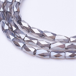Chapelets de perles en verre transparent électrolytique&nbsp;EGLA-E046-E04