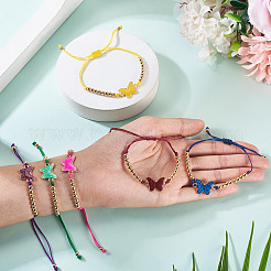 6 Stück 6 Farben Legierung Emaille Link Armbänder&nbsp;BJEW-TAC0043