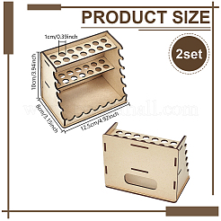 Support de rangement pour pinceaux en bois à 14 trou&nbsp;AJEW-WH0410-291