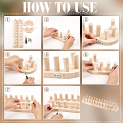 Métier à tricoter en bois épais pour la confection de couvertures&nbsp;AJEW-WH0880-31A