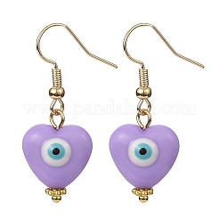 Corazón de resina con pendientes colgantes de mal de ojo&nbsp;EJEW-JE05278