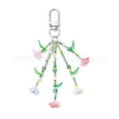Décorations suspendues en acrylique et verre à fleurs&nbsp;HJEW-TA00360