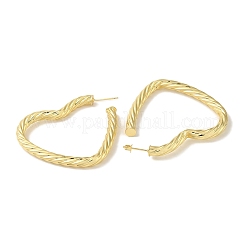 Boucles d'oreilles en laiton avec cœur torsadé pour femmes&nbsp;EJEW-P272-03B-G