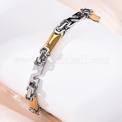 201 bracelets à chaîne byzantine en acier inoxydable&nbsp;BJEW-B078-168GP
