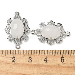 Natürlicher Quarzkristall facettiert ovale Verbindungsstückanhänger&nbsp;G-G181-06P-08