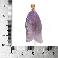 Geschnitzte Anhänger aus natürlichem Amethyst und synthetischem Türkis&nbsp;G-Z084-01G-08