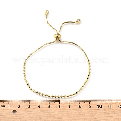 Bracelets coulissants en perles rondes en laiton pour femmes&nbsp;BJEW-D317-13B-G