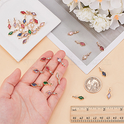 16 Stück 8 Farben Messing Micro Pave Zirkonia Anhänger&nbsp;KK-WR0001-42