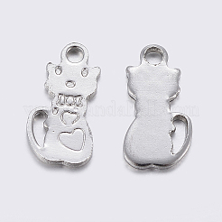 Anlaufgeschützte Kätzchen-Anhänger aus Edelstahl 304&nbsp;LS-STAS-F159-50P