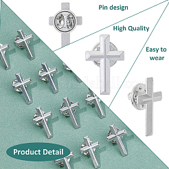 24 broche en alliage en forme de croix religieuse&nbsp;JEWB-FH0001-62
