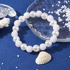 4 Stück 4-teiliges Stretch-Armband-Set aus ABS-Kunststoff mit Imitationsperlen und Perlen&nbsp;BJEW-JB10104