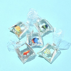 Pendenti in resina 5 pz 5 colori con anello di salto in ferro&nbsp;RESI-FS0001-70