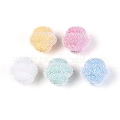 Perles torsadées en acrylique opaque floquées&nbsp;OACR-T030-14M-B
