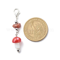 Décorations de pendentif au chalumeau faites à la main aux champignons&nbsp;HJEW-JM00753