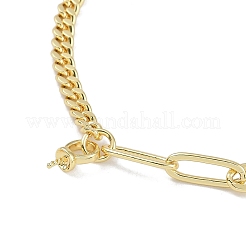 Armbandherstellung aus kubanischer Gliederkette und Büroklammerkette aus Messing&nbsp;KK-U020-10G
