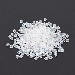 500pcs facettierte Doppelkegel galvanisieren Glasperlenstränge&nbsp;EGLA-YW0001-08