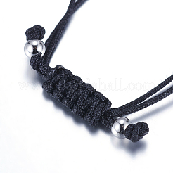 Verstellbare geflochtene Perlenarmbänder aus Messing&nbsp;BJEW-F282-28P-RS
