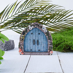 Sculpture de porte de fée en bois&nbsp;DIY-WH0430-364