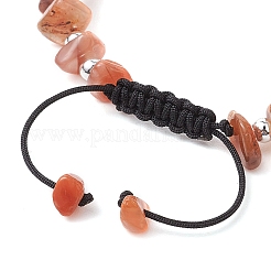 Bracciali di perline intrecciate in agata rossa naturale per donna&nbsp;BJEW-JB11107-01