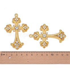 Legierung Rhinestone-Kreuz große Anhänger&nbsp;LS-ALRI-1475-G-NR