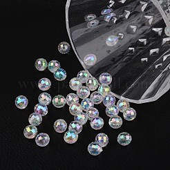 Facettierte umweltfreundliche transparente runde Acrylperlen&nbsp;TACR-K001-6mm-22