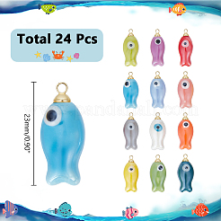 24 pendentif en porcelaine fait main 12 couleurs&nbsp;PALLOY-ME00041
