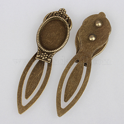 Antike Bronze Eisen Lesezeichen Fassungen für Cabochon&nbsp;PALLOY-N0084-01AB-NF