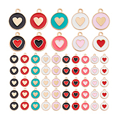 60pcs 10 Arten Legierungs-Emaille-Charms&nbsp;ENAM-PH0002-84