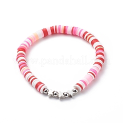4 stücke 4 farbe handgemachte polymer clay disc surfer armbänder set&nbsp;BJEW-JB08799
