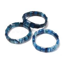 Braccialetti elasticizzati quadrati in agata naturale a bande (tinta e riscaldata) per uomo e donna&nbsp;GG-CBA9ACE-B15