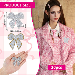 20 Stück Bowknot-Glas-Strass&nbsp;DIY-FH0008-55