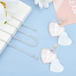 Colliers avec pendentif en alliage avec strass&nbsp;NJEW-WH0008-01S