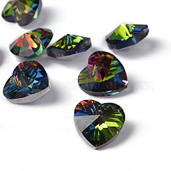 Coeur électrolytique pendentifs en verre à facettes&nbsp;X-EGLA-R082-04