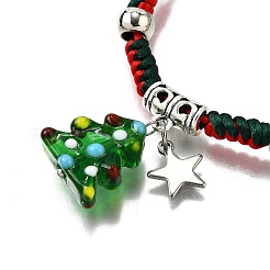 Handgefertigte Bunte Malerei-Armbänder mit Sternschnüren aus 304er Edelstahl für Damen&nbsp;BJEW-TA00658