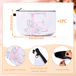 Pochettes cosmétiques à fermeture éclair en polyester à motif de fleurs et de lettres&nbsp;ABAG-TAC0035-03E