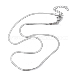 Colliers à chaîne serpent plate en acier inoxydable 304 pour femmes et hommes&nbsp;NJEW-U019-02P