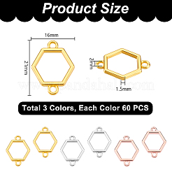 180 Stück 3 Stile Hohlrahmen Legierung Verbinder Anschlüsse&nbsp;FIND-PH0022-88