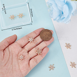 10 Stück Messing Micro Pave Clear Kubisch Zirkonia Connector Charms&nbsp;ZIRC-BBC0002-86B