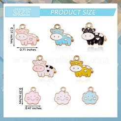 40 stücke kuh emaille charme anhänger bunte legierung emaille charme tier anhänger für schmuck halskette armband ohrring machen handwerk&nbsp;JX123A